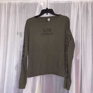 Long Sleeve Crew Shirt (Army Green) “Los Angeles”